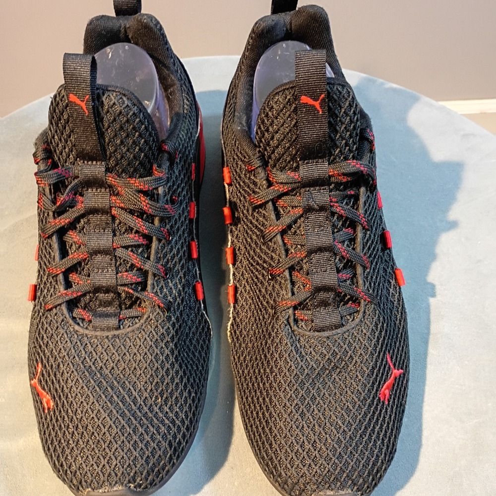 Puma Axelion Spark Mens Running Shoes Black Red Size 11